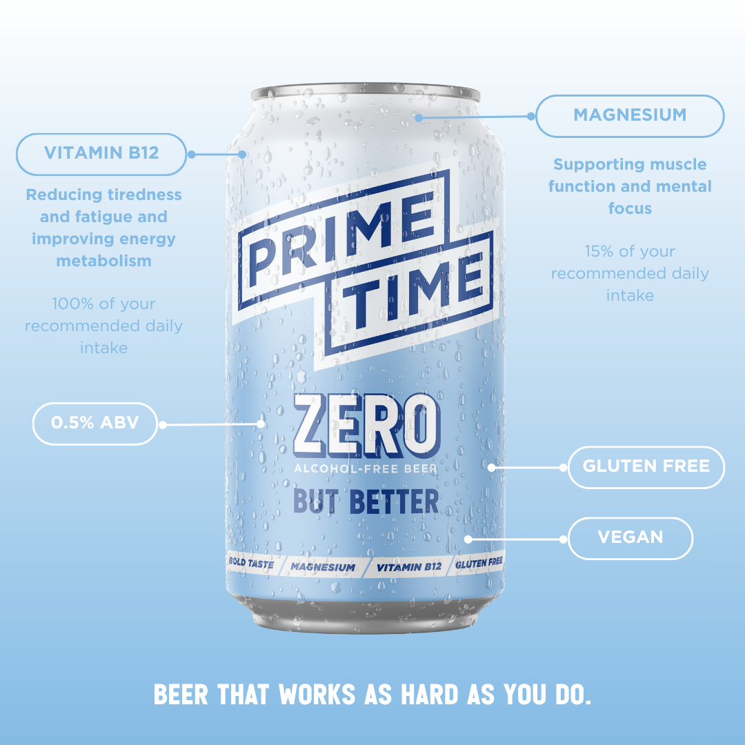 Prime Time ZERO Alcohol-Free Lager
